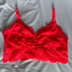 Bright Coral Lace Bralette